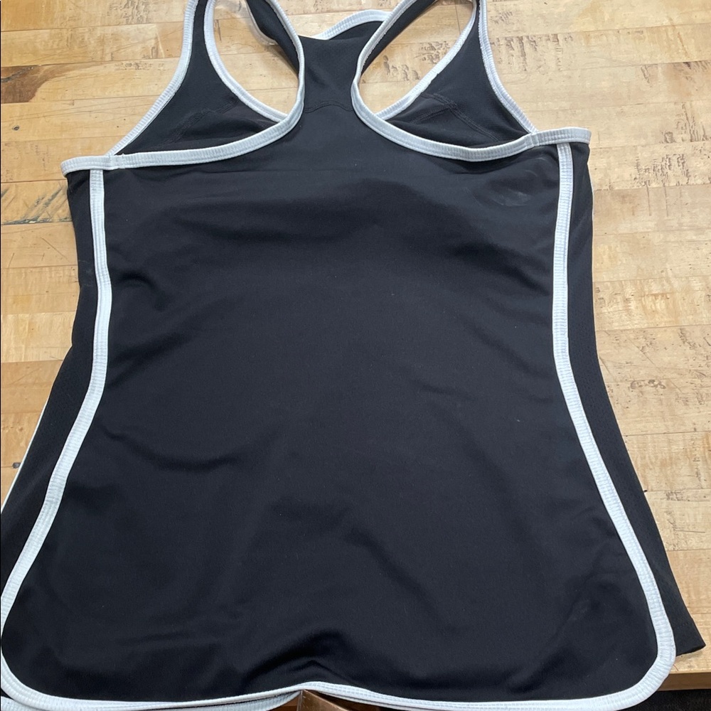 Nike Black Racerback Tank with White Trim - Picture 3 of 3